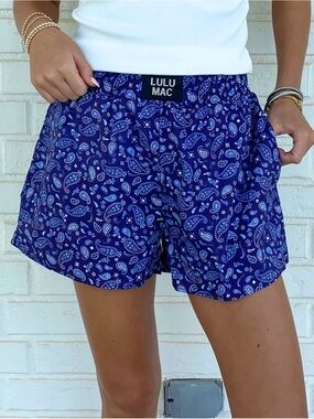 Lulu Mac Blue Paisley Boxer Shorts